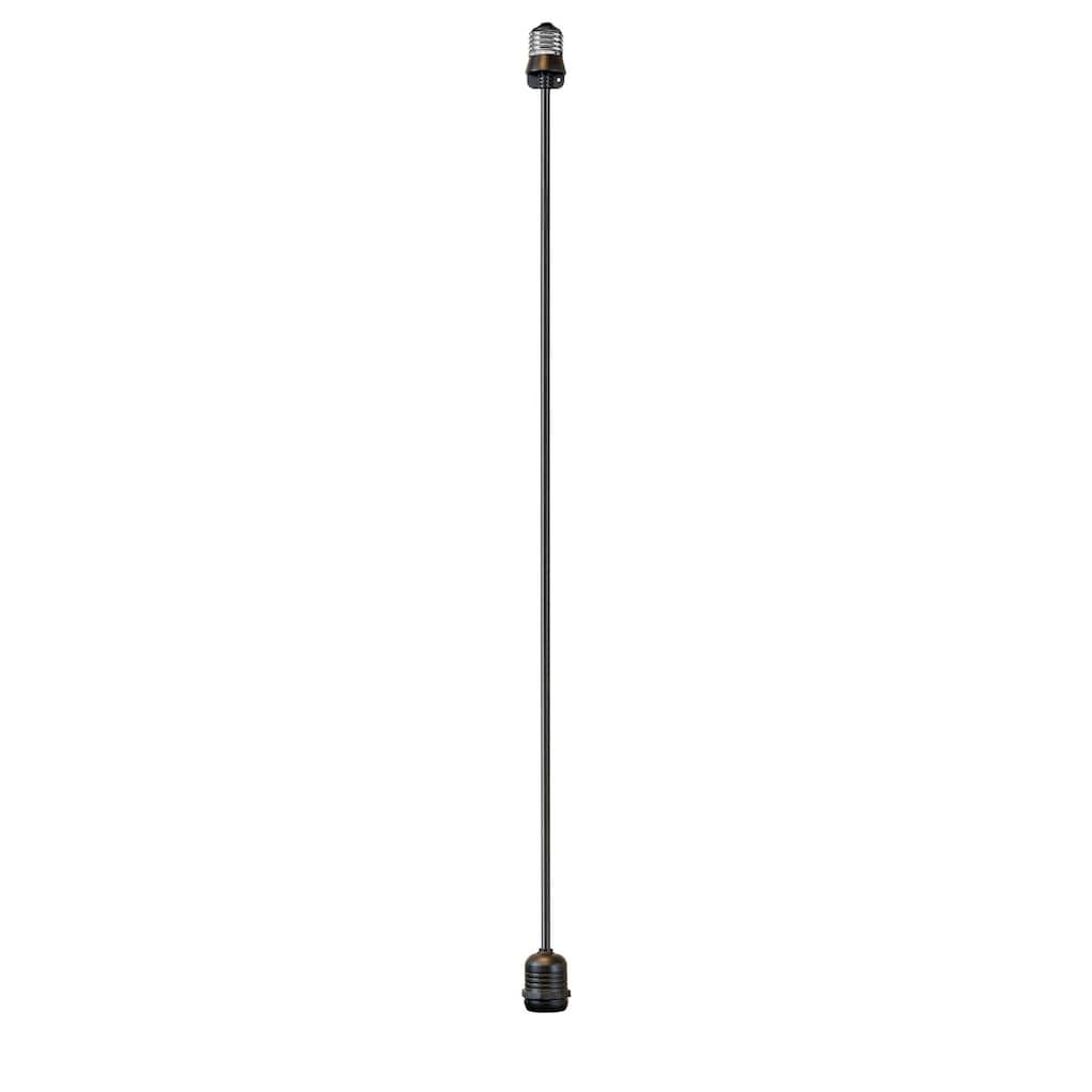 Novelty Lights E26 Medium Base Socket Extender, 24" Drop, Black Wire