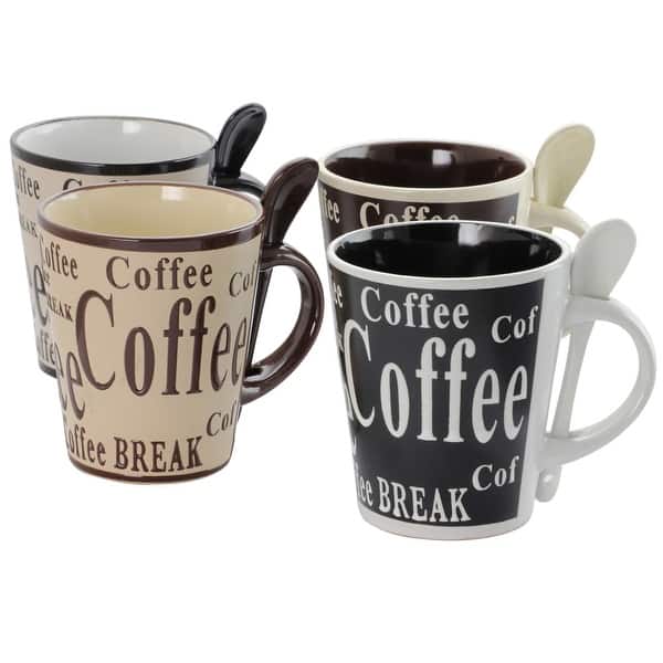 slide 2 of 4, Mr. Coffee Dolce Cafe 8 Piece Ceramic Cup and Spoon Set