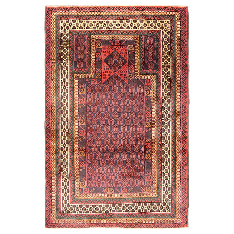 Teimani Burgundy Rug 2'10" x 5'6" - 2'10 x 5'6 - Burgundy - 2'10 x 5'6