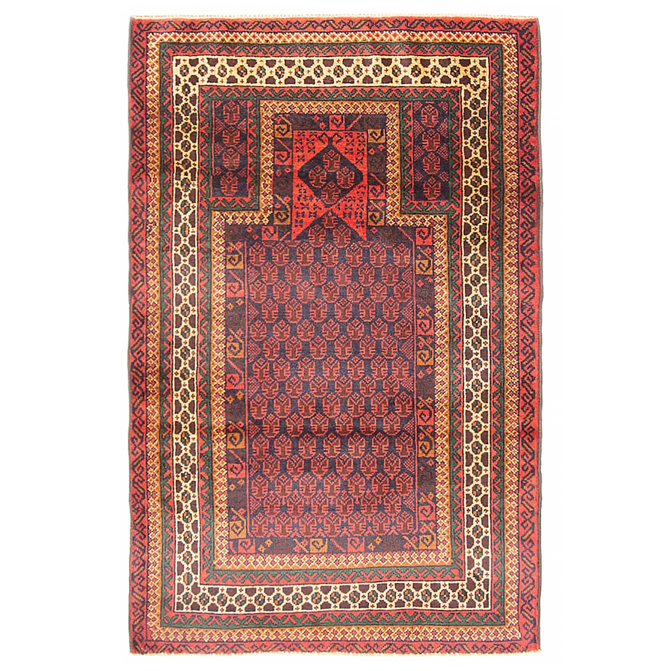 Teimani Burgundy Rug 2'10" x 5'6" - 2'10 x 5'6