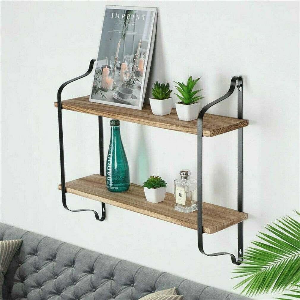 Floating Shelves Industrial Wall Storage Rack 2 Layer