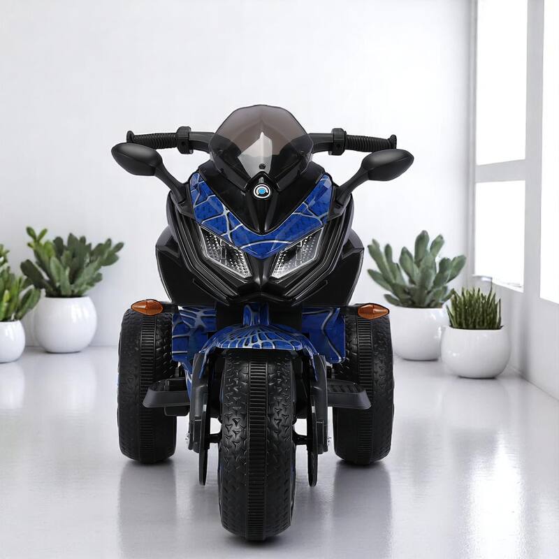 12V Kids Electric Ride-On Motorcycle with Manual Throttle, LED Wheel Lights, Bluetooth Music- Battery Powered Motorbike