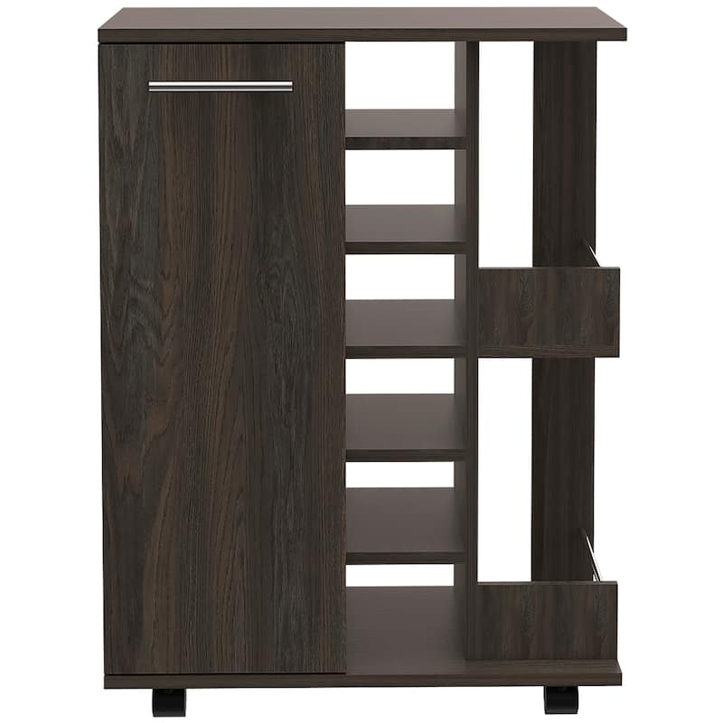 Bartlet 2-Shelf 6-Bottle Bar Cart with Division
