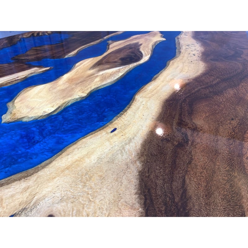 Blue Lagoon 118" Epoxy Dining Table - Style 3