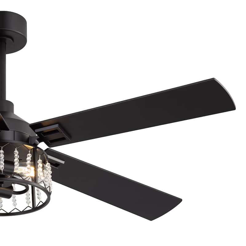 52-inch Reversible 5-Blade Crystal Ceiling Fan with Remote and Light Kit