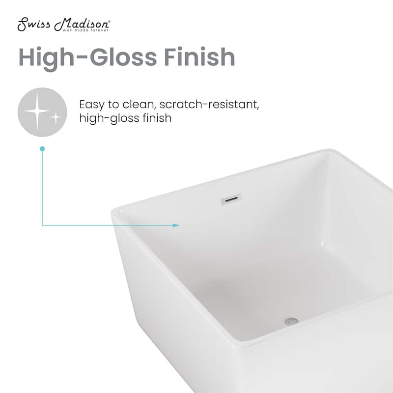 Voltaire 47" Square Freestanding Bathtub - 47.5x47.5 Center