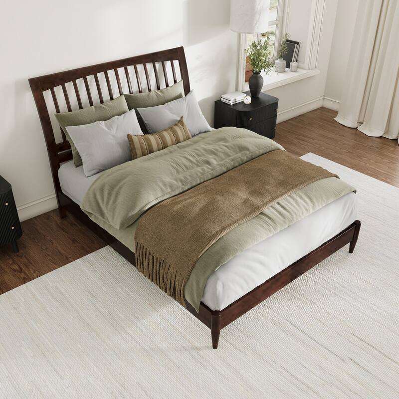 Orleans Solid Wood Low Profile Sleigh Platform Bed