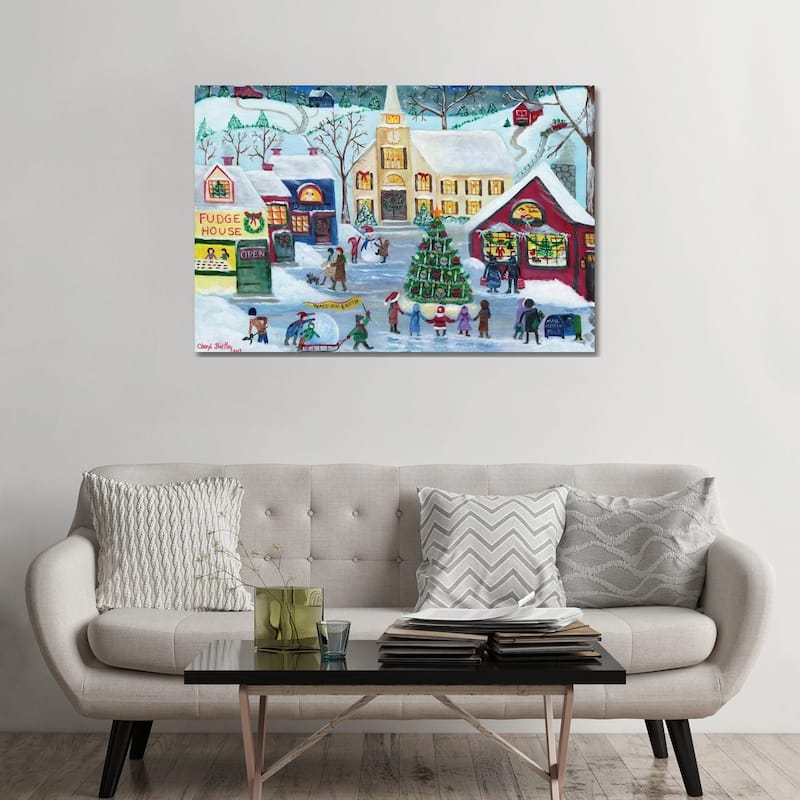 iCanvas "Christmas Holiday Shopping Village" by Cheryl Bartley Canvas Print - 32x48x1.5