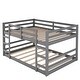 preview thumbnail 25 of 34, Multi-Functional Bunk Bed with 2 Built-in Ladder, Solid Wood Bed Frame, Low Bunk Beds with Safety Guardrail for Kids Boys Girls