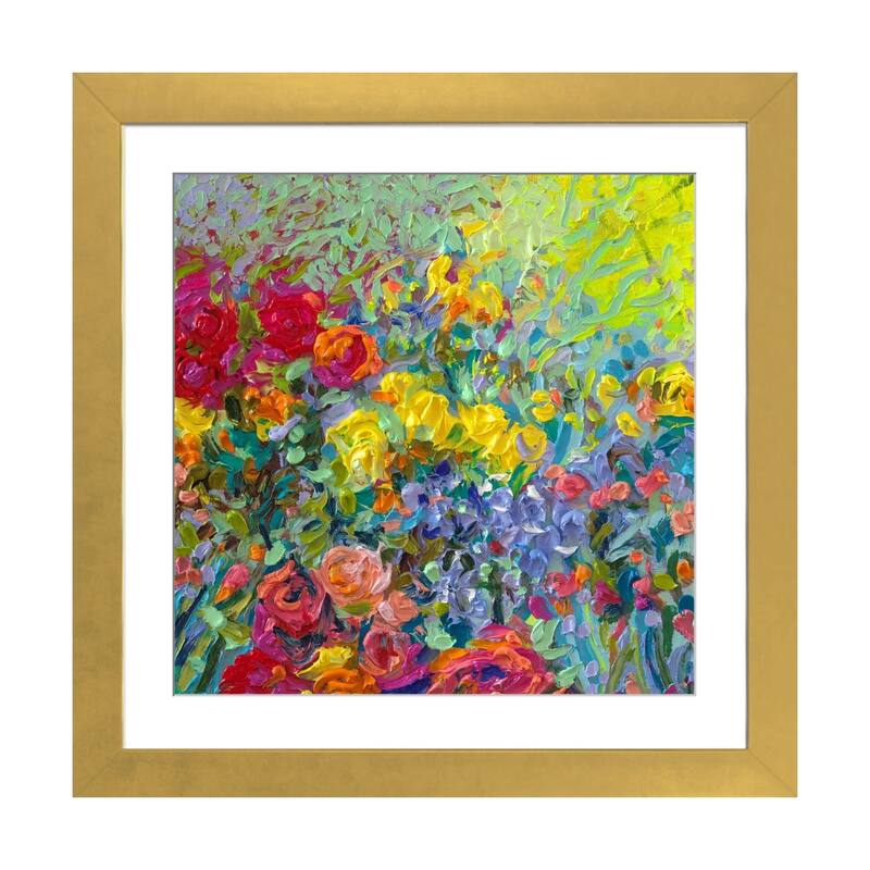 iCanvas "Clay Flowers" by Iris Scott - Gold - 16x16x1