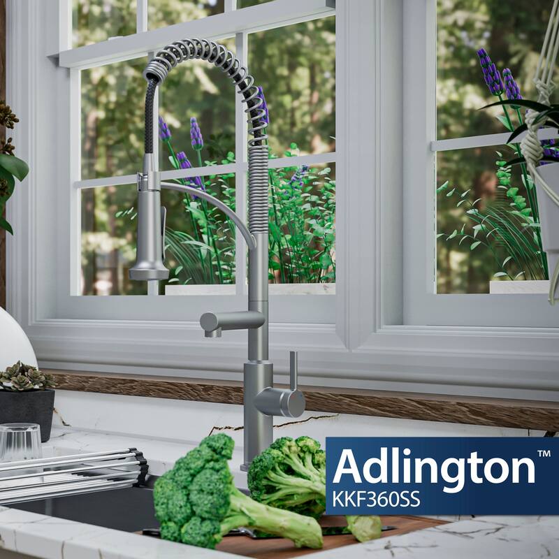 Karran Adlington KKF360 Single Handle Pull Down Sprayer Kitchen Faucet with Pot Filler