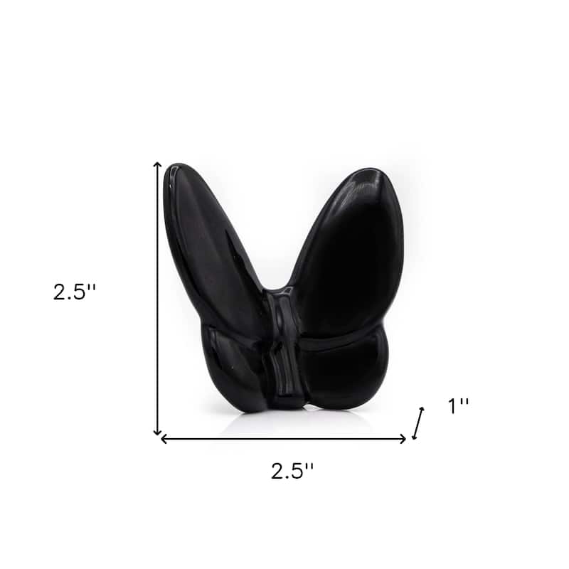 HomeRoots 3" Black Crystal Butterfly Figurine Tabletop Sculpture