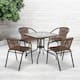 Powder-coated Aluminum/ Rattan Lightweight 5-piece Outdoor Dining Set