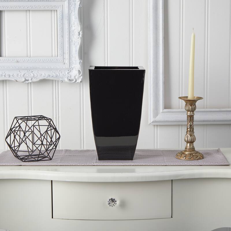 13" Tapered Square Metal Planter