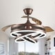 preview thumbnail 3 of 38, Cusp Barn 42'' Retractable Ceiling Fan with Lights and Remote Modern 6 Speeds LED Ceiling Light Brown
