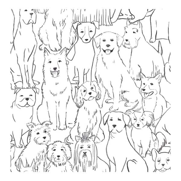 slide 2 of 7, NuWallpaper Black & White Paws On Peel & Stick Wallpaper - 216in x 20.5in x 0.025in