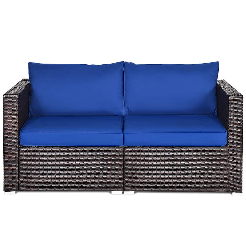 Costway 4PCS Patio Rattan Corner Sofa Sectional Furniture Set - See Details