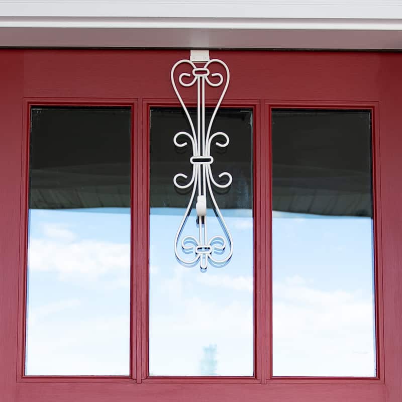 Adjustable Wreath Hanger for Door - Elegant (White) - White