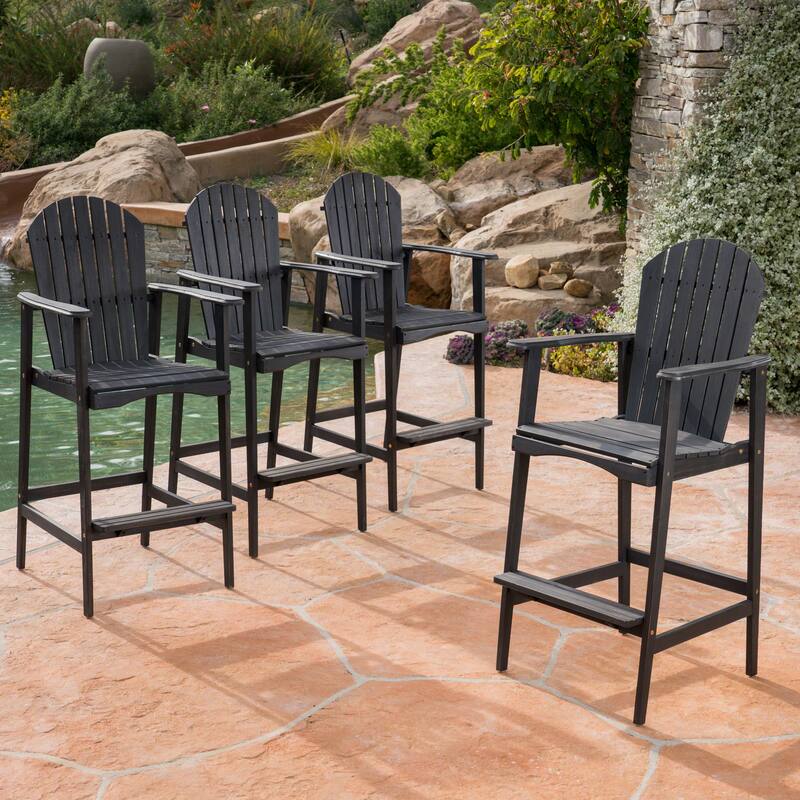 Malibu Outdoor Wood Acacia Barstool (Set of 4) by Christopher Knight Home