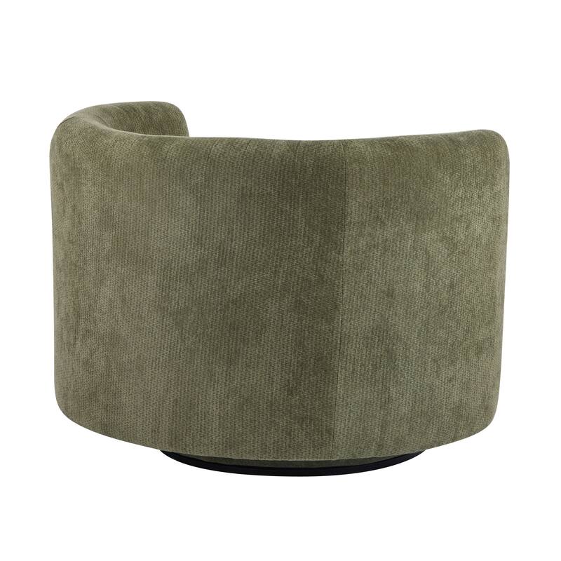Christopher Knight Home - Swivel Green Fabric Accent Armchair with Lumbar Pillow