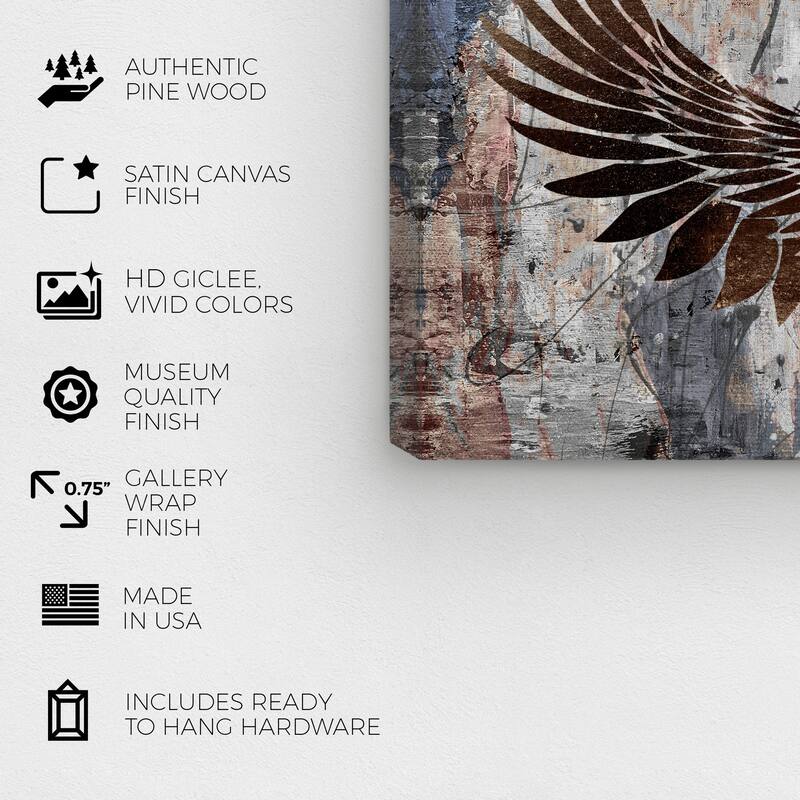 Wynwood Studio Canvas Fashion and Glam Skyward Wings Bronze and Copper Modern & Contemporary Wall Art Canvas Print