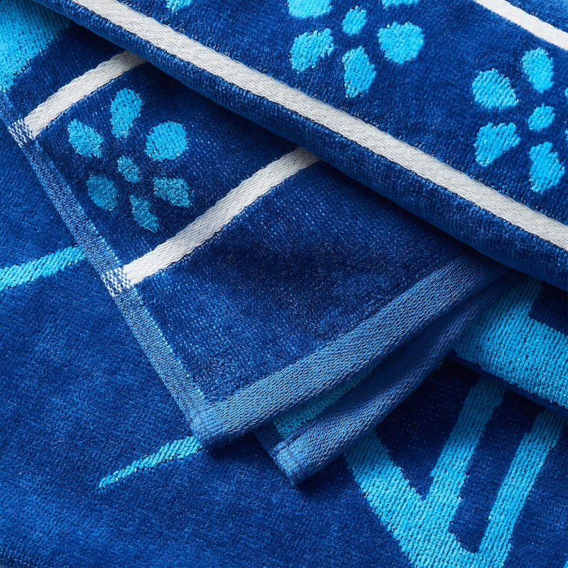 Linery & Co. 100% Cotton Jacquard 2 Pack Summer Beach Towels
