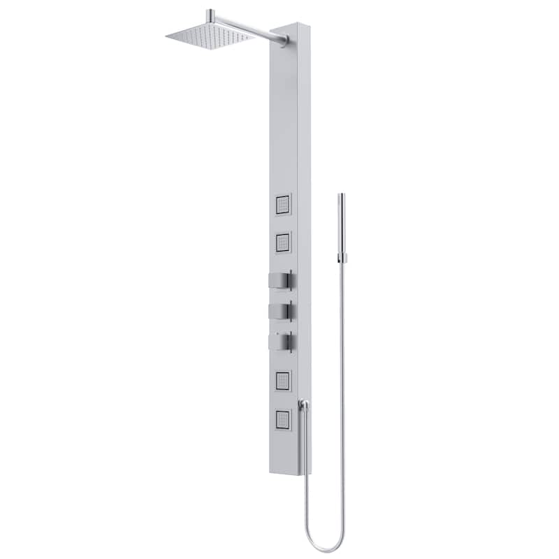 VIGO Sutton 58" H x 5" W 4-Jet Shower Panel with Square Shower Head