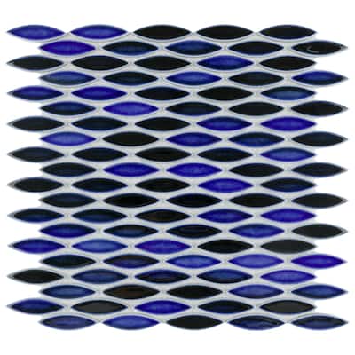 Merola Tile Pescado Glossy Azul 12" x 12-1/2" Porcelain Floor and Wall Tile