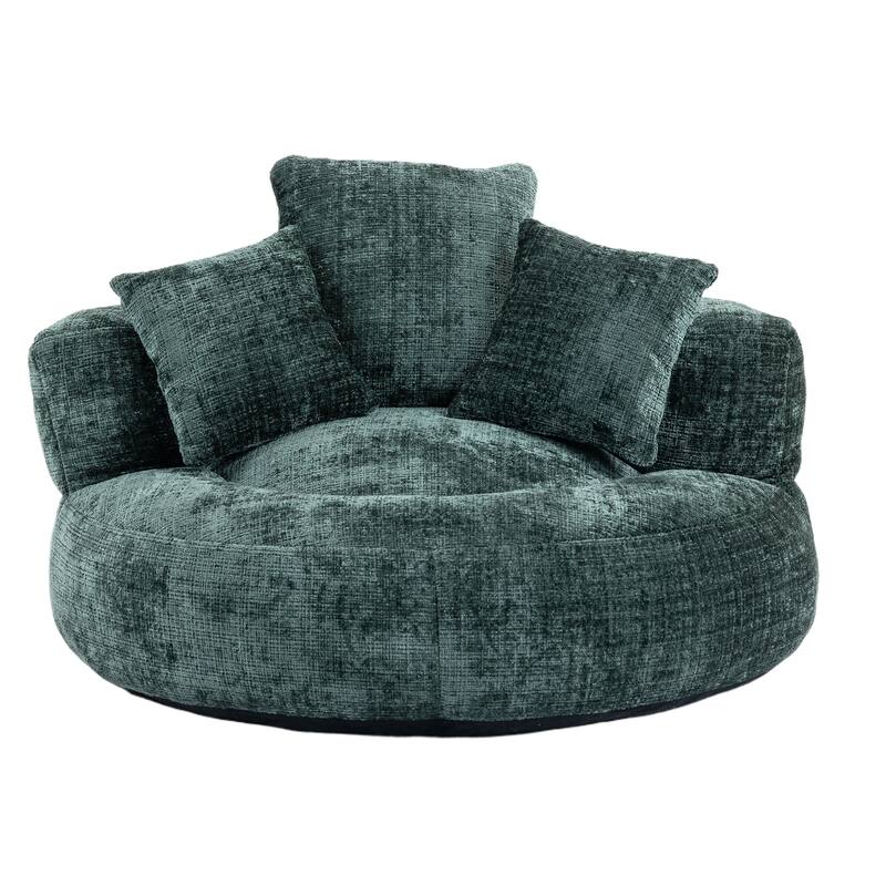 Chenille Lazy Sofa with Pillows
