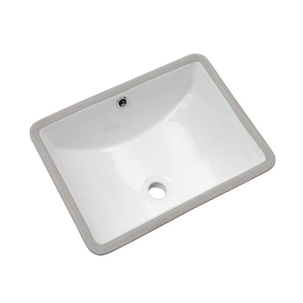 White Rectangular Undermount Bathroom Sink With Overflow On Sale Overstock 31633440