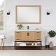 preview thumbnail 10 of 145, Altair Wildy Bathroom Vanity with White Composite Stone Top without Mirror 48 inch. - Washed Oak + Matte Black Hardware