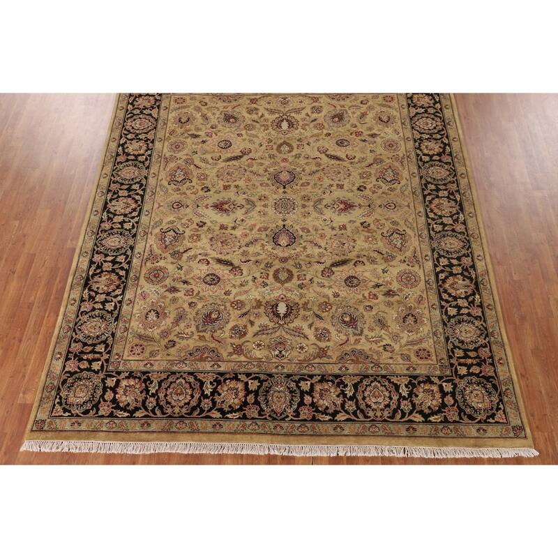 All-Over Floral Agra Oriental Area Rug Hand-Knotted Wool Carpet - 8'2"x 10'1"