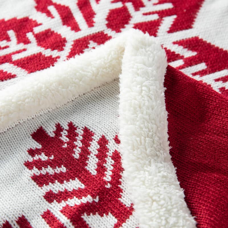 Glitzhome 48"D or 52"D Knitted Acrylic Christmas Tree Skirt