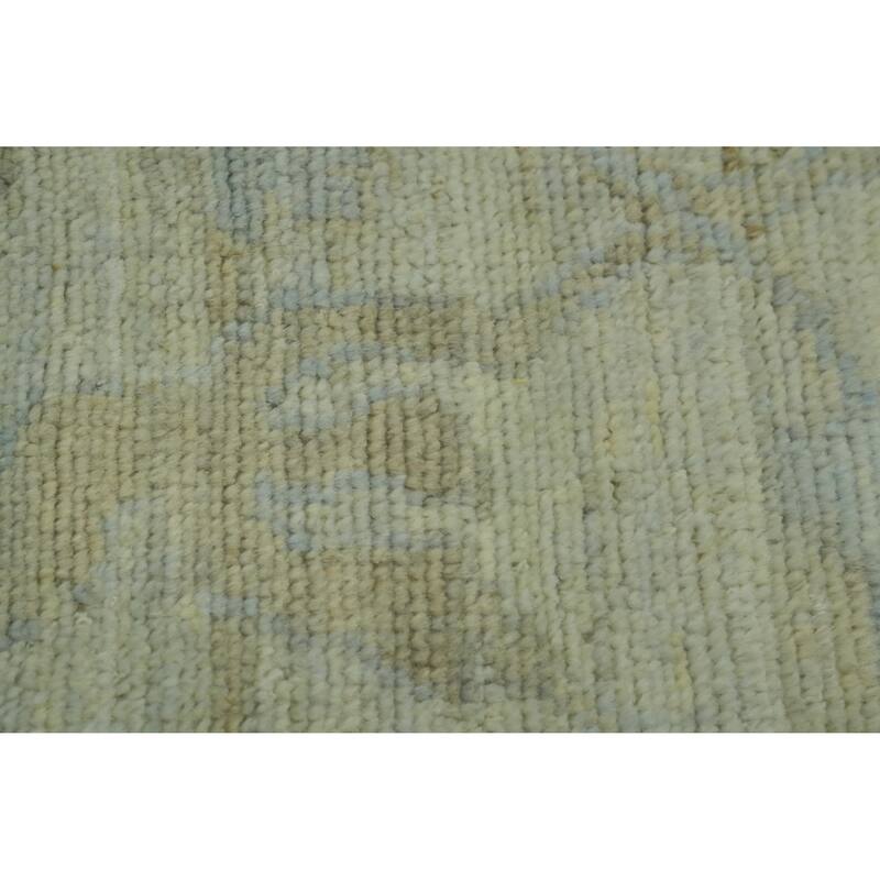 All-Over Floral Oushak Vegetable Dye Area Rug, Floral Geometric Carpet - 11' 7'' X 8' 10''