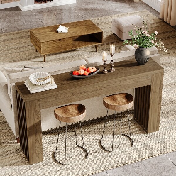 59'' Wood Console Sofa Table Behind The Couch for Entrance