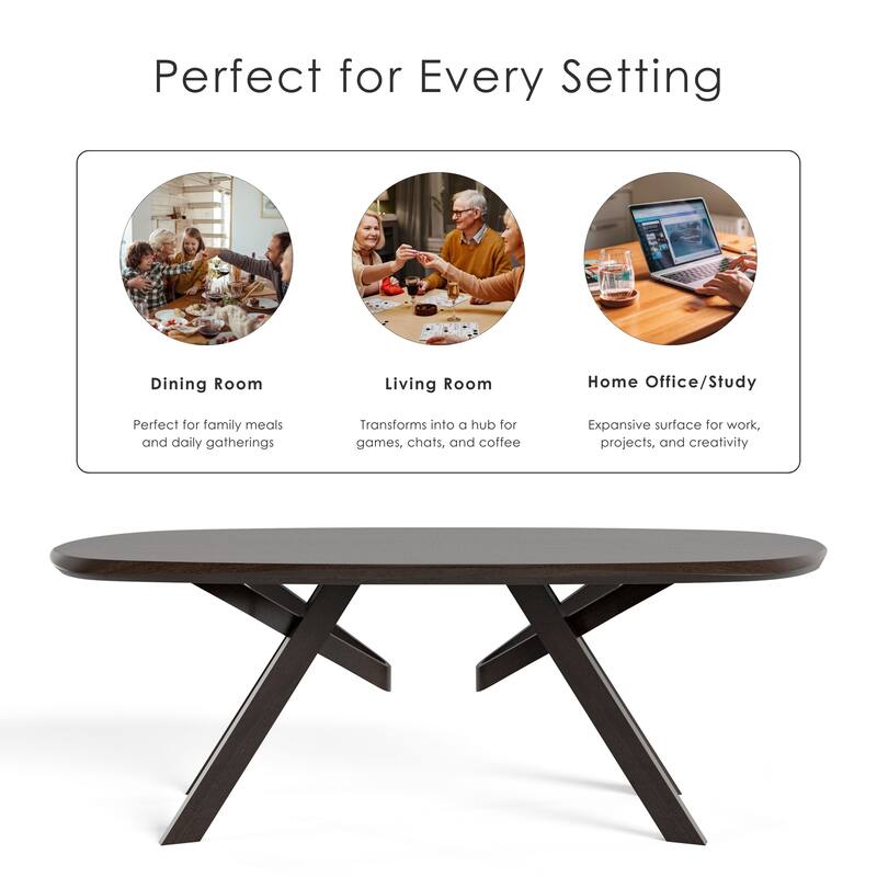 Furniture of America Abigail VI Mid-Century Modern 7-Piece Black Handfinished Solid Wood Dining Set