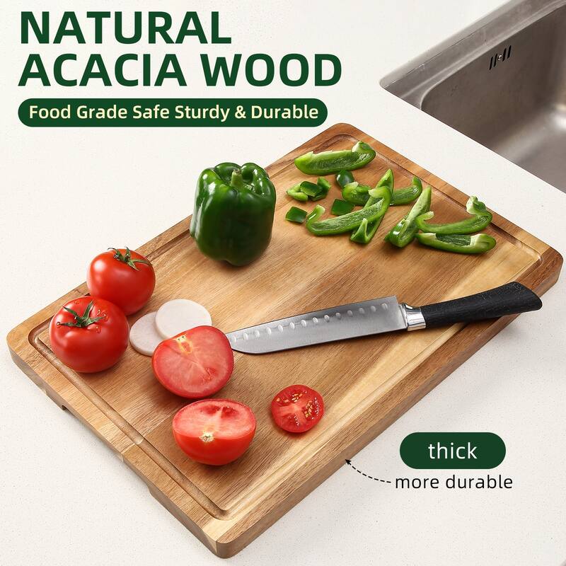 30-in L X 22-in W Large Wood Cutting Board - 30-in L X 22-in W
