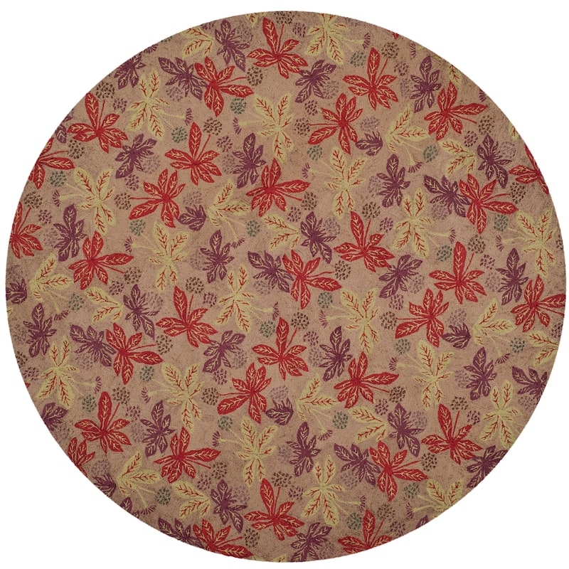 Martha Stewart by SAFAVIEH Meadow Wool Rug - 6' Round - Crimson/Clover