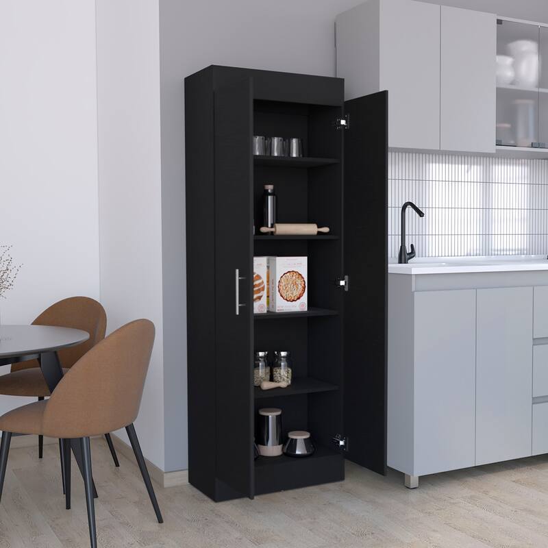 Pantry Cabinet, Space-Efficient 2-Door Design with Multiple Shelves