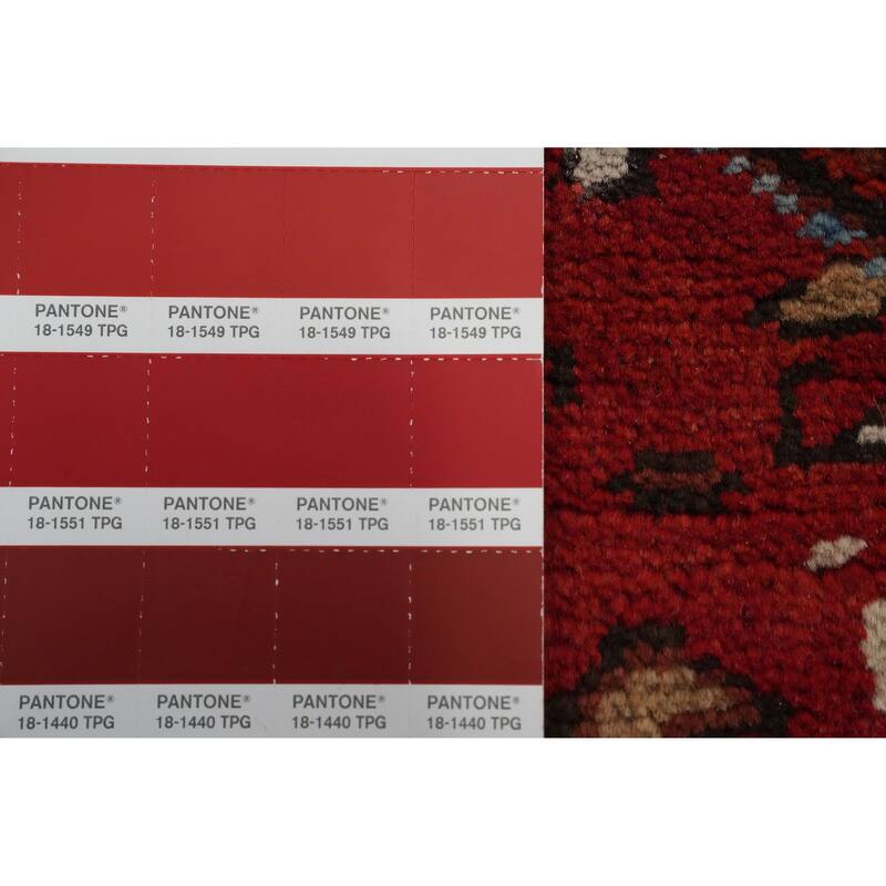 Hand Knotted Oriental 100% Wool Carpet Traditional Floral Red Heriz Area Rug - 9' 7'' X 8' 2''