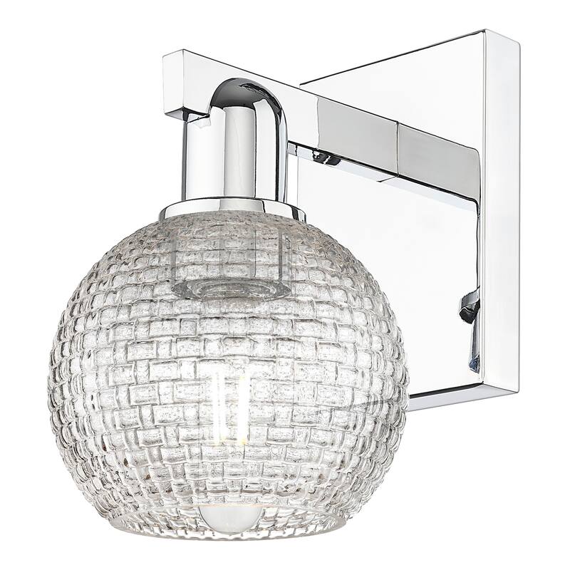 Innovations Lighting Endless Possibilities Arcadia - Athens - 1 Light 6" Basketweave Sconce - Polished Chrome
