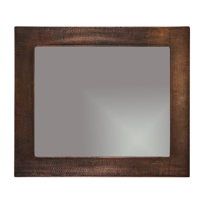 36-in Rectangle Hammered Copper Mirror in Oil Rubbed Bronze (MFREC3631)