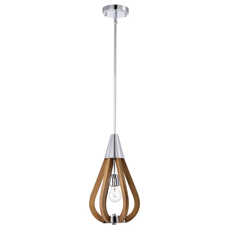 Vissente 8 Inch Pendant Mediterranean style Wood Grain Finish with 1-Light