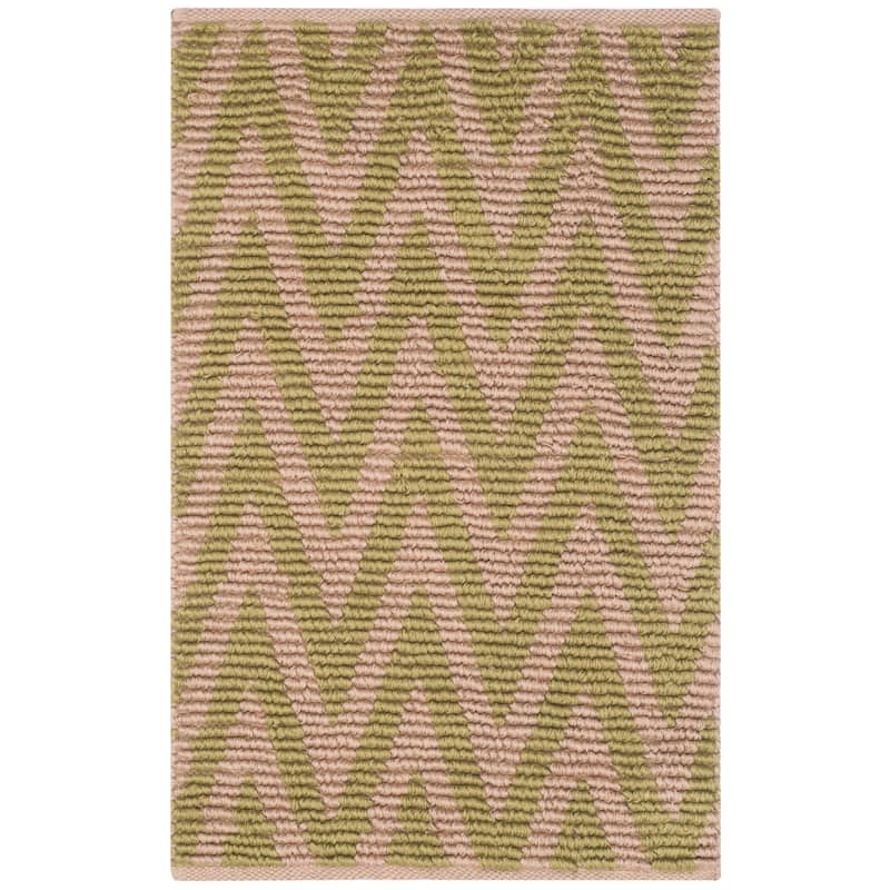 SAFAVIEH Handmade Cape Cod Marylaure Coastal Jute Rug - 2'3" x 3'9" - Natural/Green