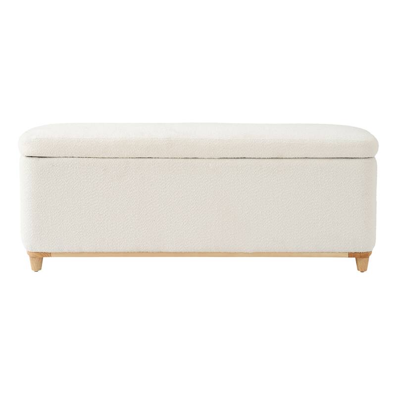 Christopher Knight Home - Modern Aero Upholstered Storage Ottoman Bench with Solid Wood Legs and Lift-Top Storage
