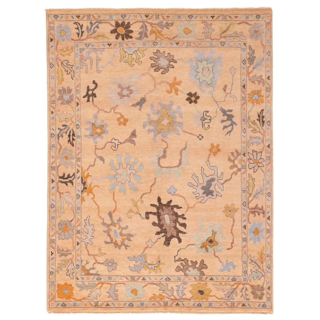 ECARPETGALLERY Hand-knotted Modern Oushak Light Copper Wool Rug - 7'11 x 10'2