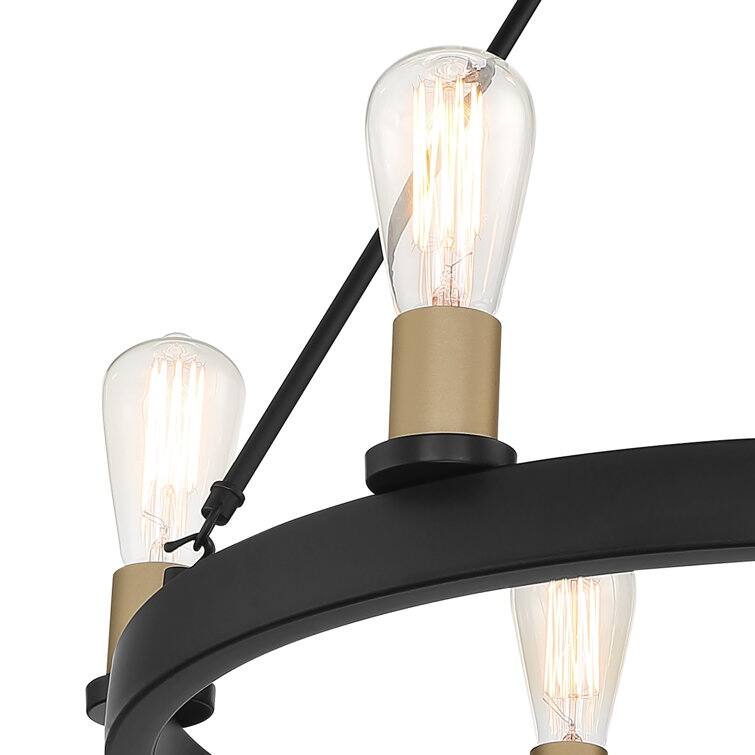 Acroma 6-light Candle Style Wagon Wheel Chandelier for dining room