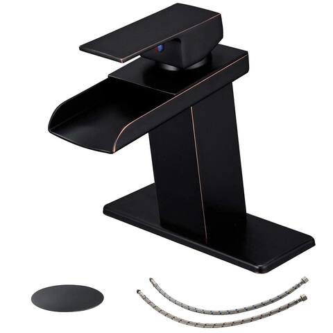 Vibrantbath Waterfall Bathroom Sink Faucet with Drain Included