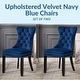 preview thumbnail 30 of 37, High Back Velvet Upholstered Dining Chairs Set of 2 - Blue - Dining Height