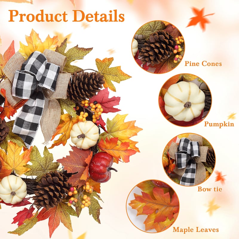 20" Fall Thanksgiving Wreath